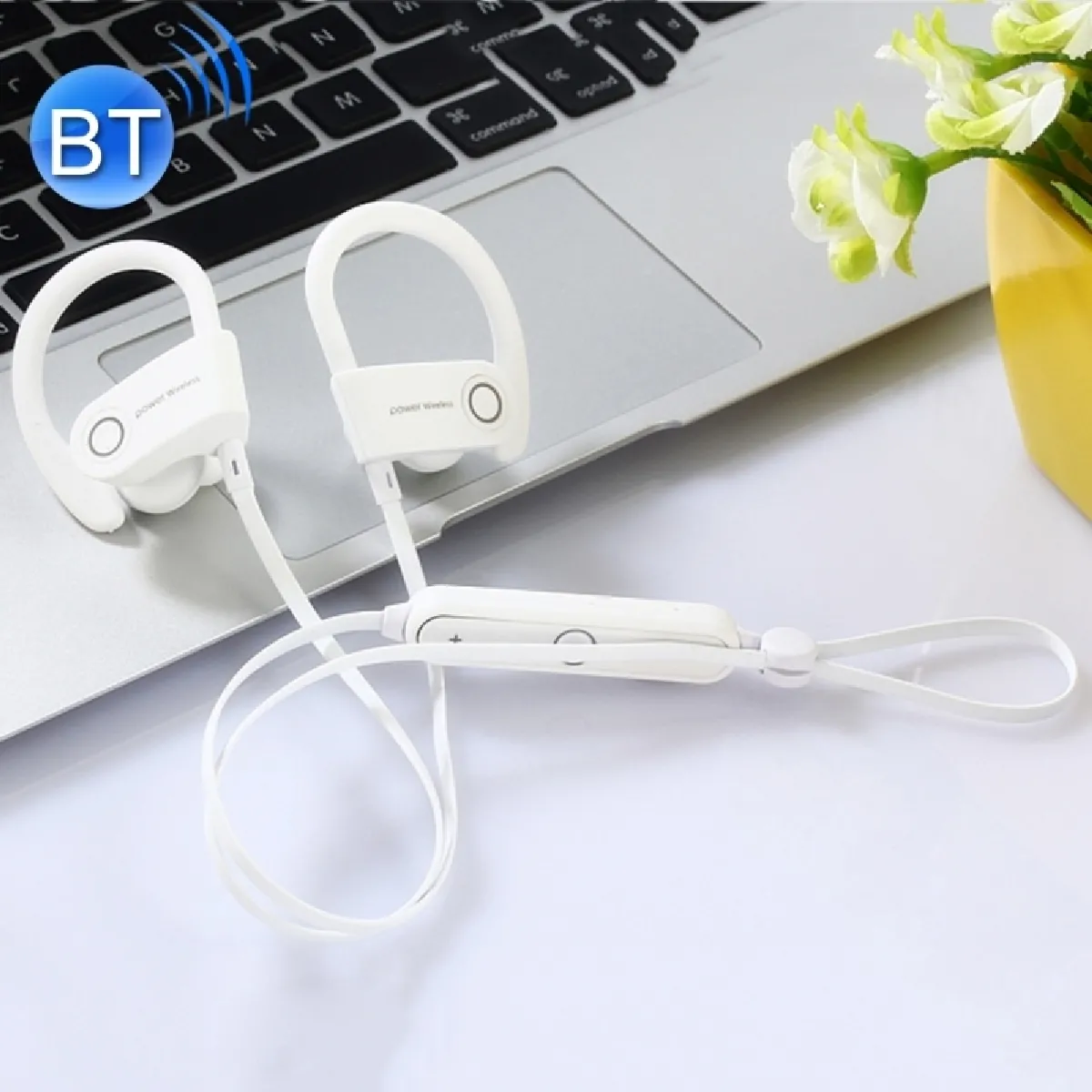 Oreillette Bluetooth pour iPhone, Galaxy, , Xiaomi, LG, HTC et autres téléphones intelligents G5 Wireless Headset V4.2 Écouteurs intra-auriculaires stéréo avec micro Blanc,