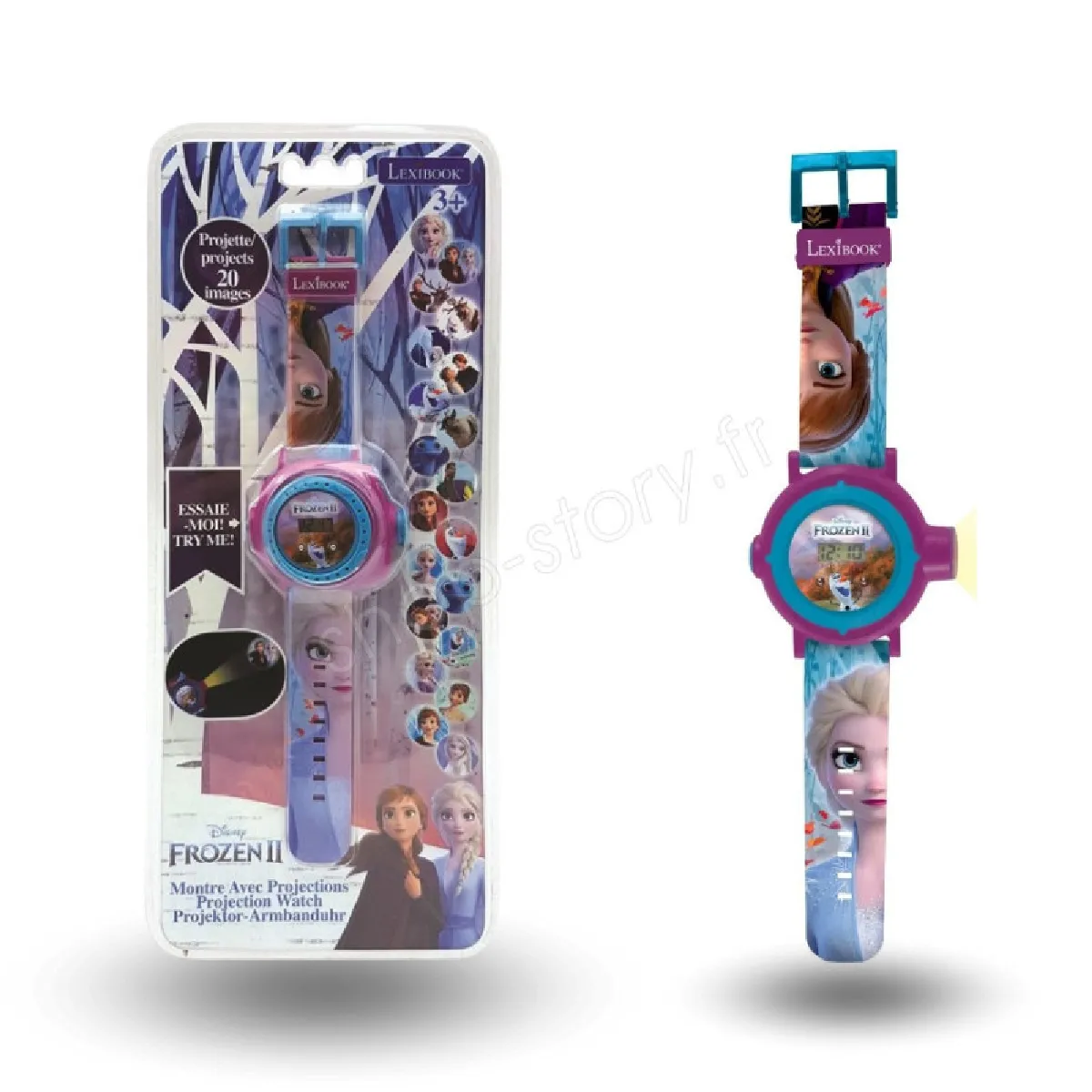 Montre Digitale Ajustable Lexibook avec Projections La Reine des Neiges pour Enfants avec 20 Images