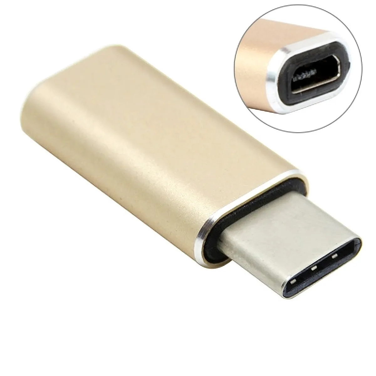 Câble or pour Samsung Galaxy S8 & S8 + / LG G6 / Huawei P10 & P10 Plus / Xiaomi Mi6 & Max 2 et autres Smartphones Aluminium Micro USB vers USB 3.1 Adaptateur Convertisseur Type-c,