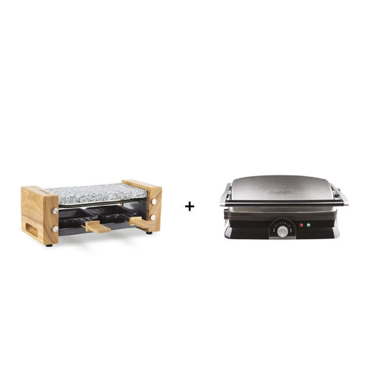 H.KOENIG WOD2 APPAREIL A RACLETTE PIERRE + GR20 PLANCHA GRILL ET PANINI