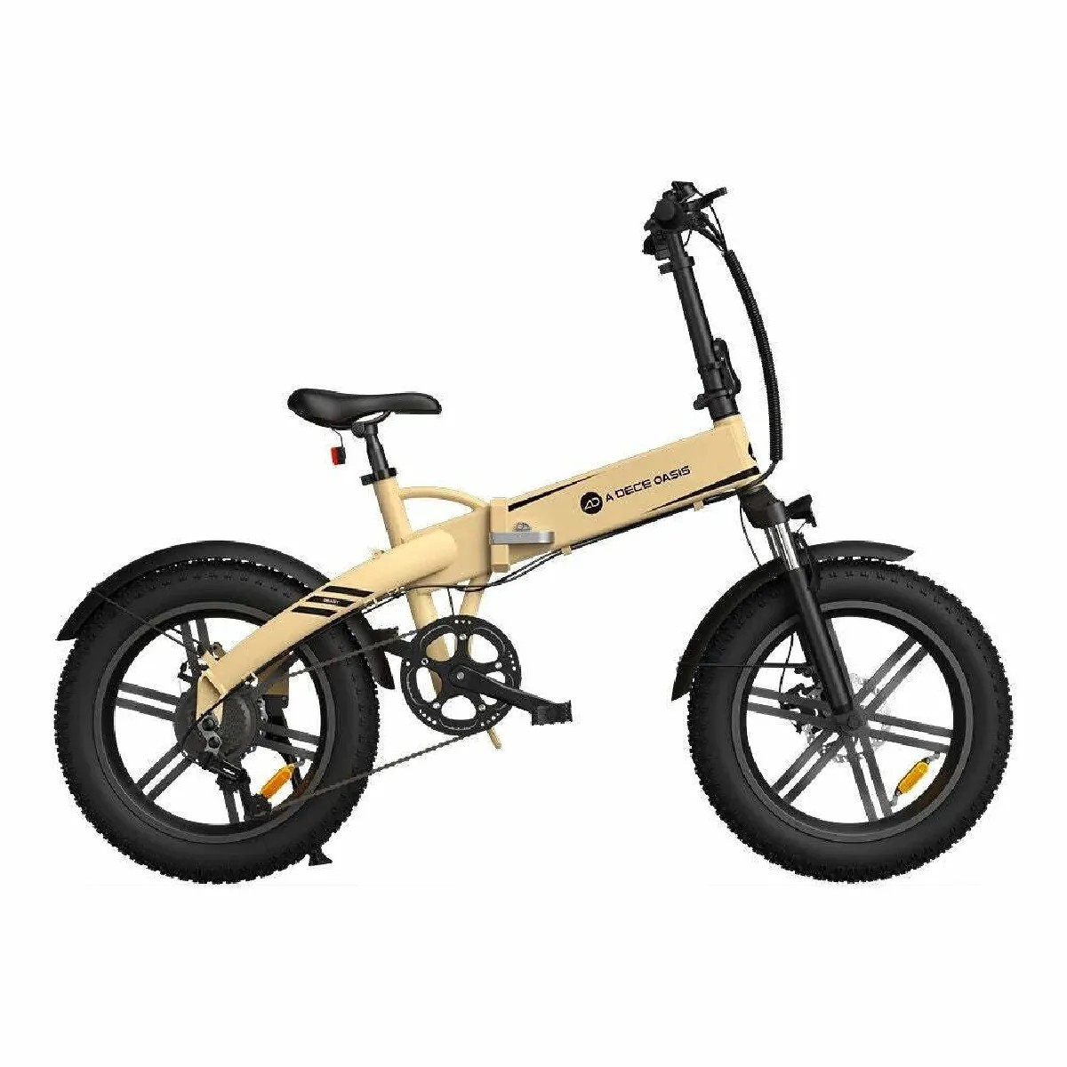 Vélo électrique pliant ADO Beast 20F - Moteur 250W Batterie 36V14.5Ah Assisté Autonomie 120KM Freins à Disque Hydrauliques - Kaki