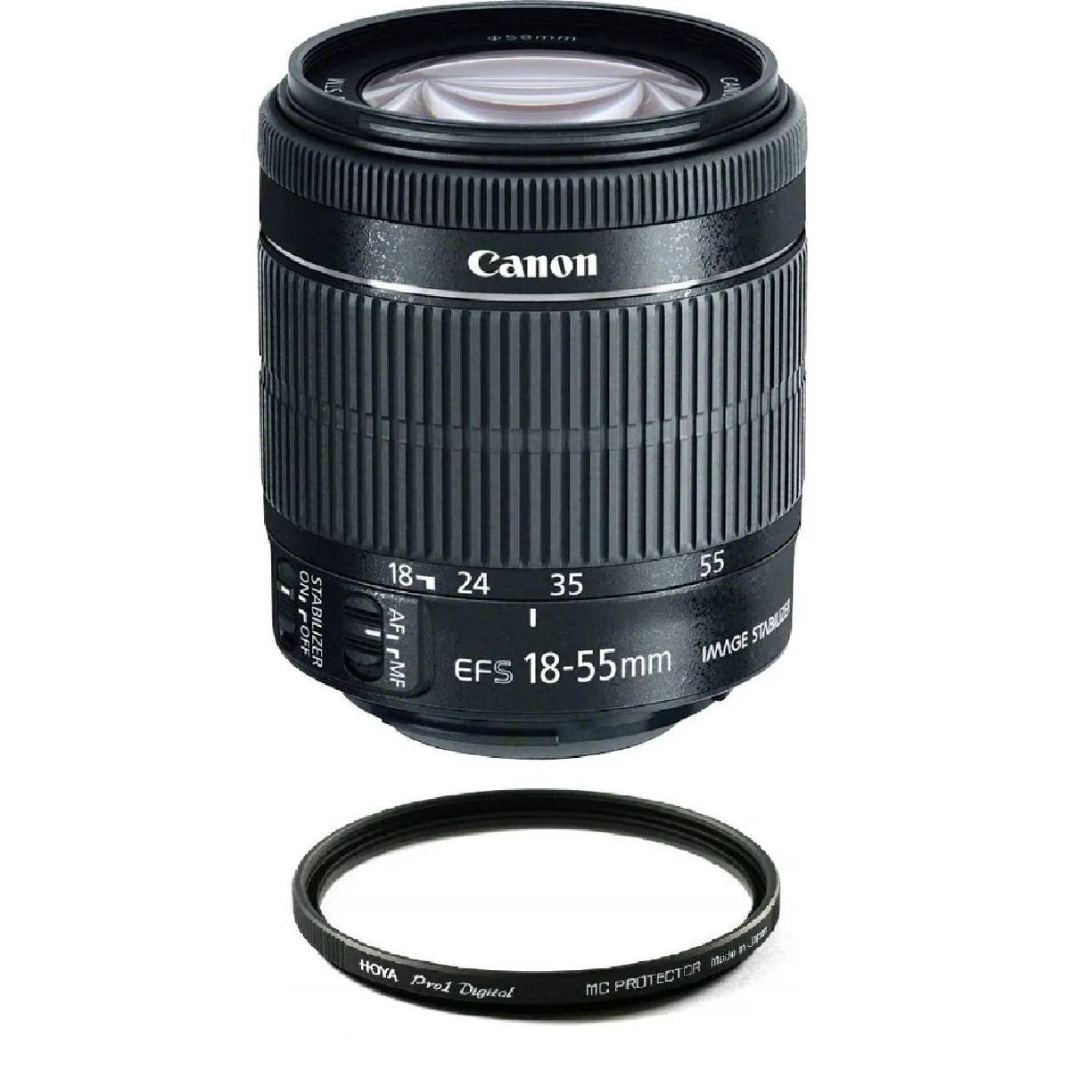 CANON EF-S 18-55mm F3.5-5.6 IS STM (White Box) + HOYA 58mm PRO 1D Protector