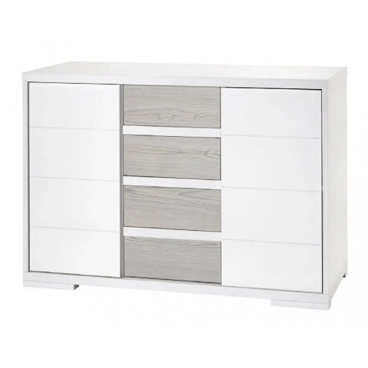 Commode avec plan à langer bois laqué blanc et pin gris Maxx Boathouse L 126 x H 92 x P 53 cm