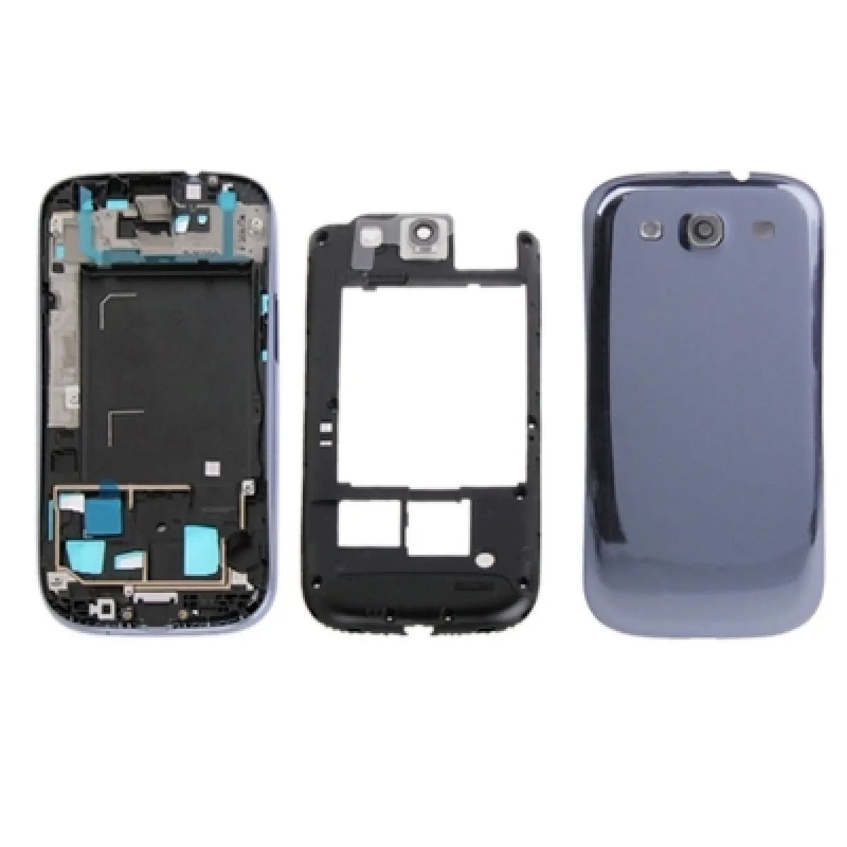 Pour Samsung Galaxy SIII / bleu foncé i9300 couverture de châssis de logement complet