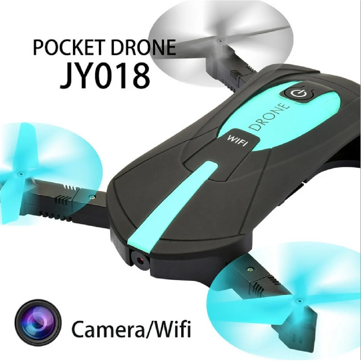 Drone télécommandé JY018 Quadcopter pliable Selfie Hélicoptère Mini Drone avec appareil photo WiFi HD Pocket Drone - Hélicoptère télécommandé(Le noir)