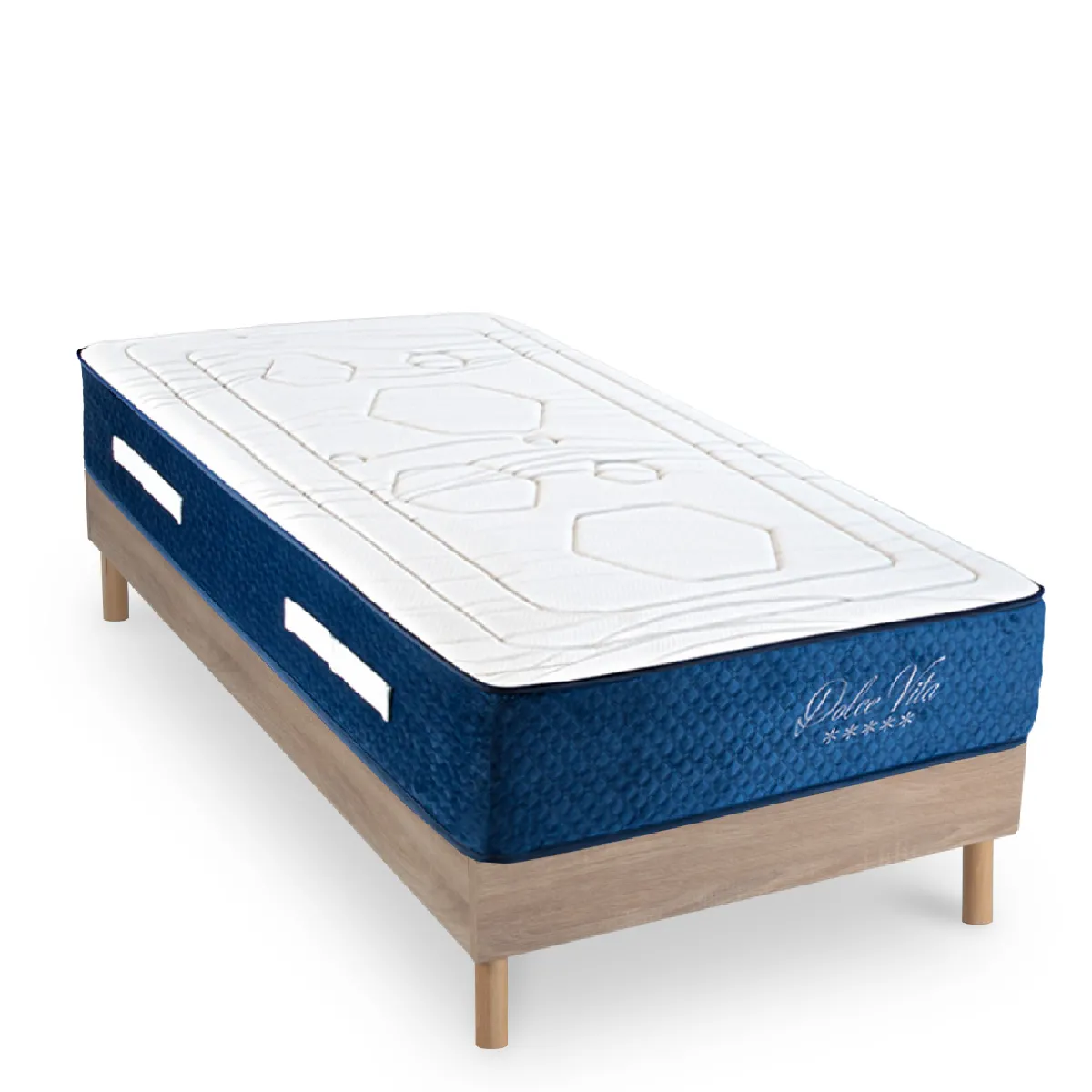 Matelas Ressorts + Sommier Bois 90x200