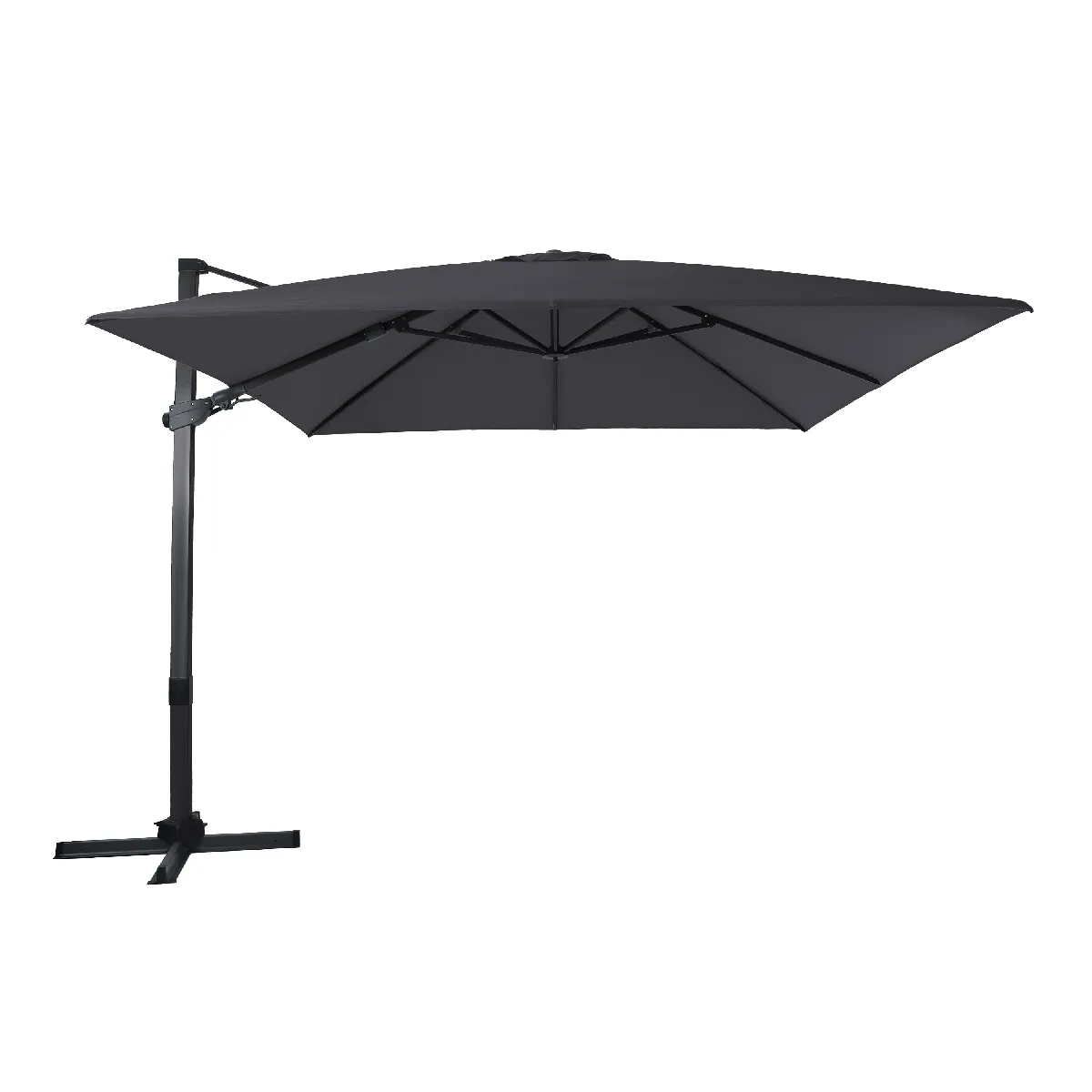 AXI Apollo Premium Parasol Déporté Gris/Anthracite - Parasol Déporté Rectangulaire 300x300cm - Parasol Pied Déporté, structure aluminium - Rotation 360 - Parasol Déporté Inclinable - Résistant aux UV