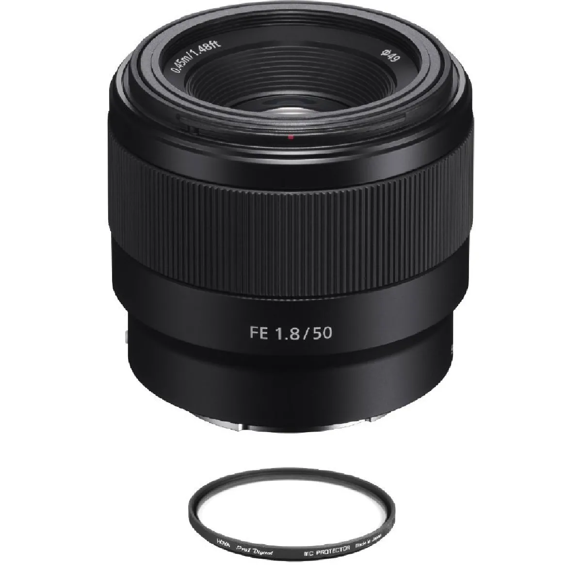 SONY SEL 50MM F1.8 F Black + HOYA 49mm PRO 1D Protector