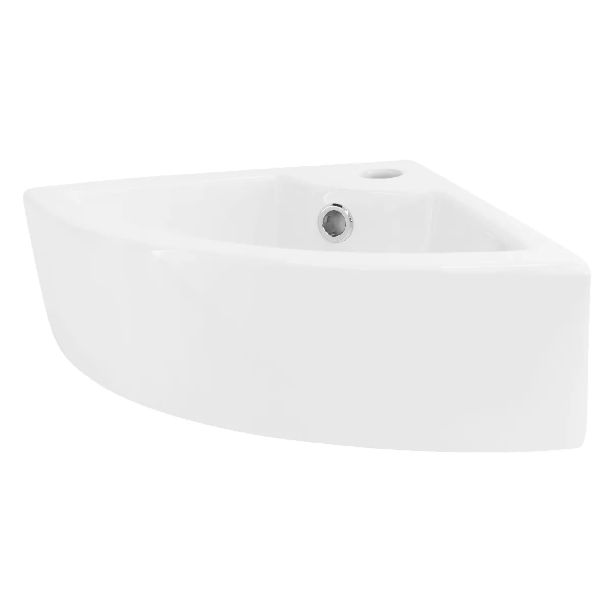 ML-Design Lavabo en Céramique Blanc Brillant, 46x33x13 cm, Anguleux, Vasque à Poser sur Plan de Toilette, Lave-Mains Évier pour la Salle de Bain/WC Invités, Design Moderne, sans Matériel de Montage