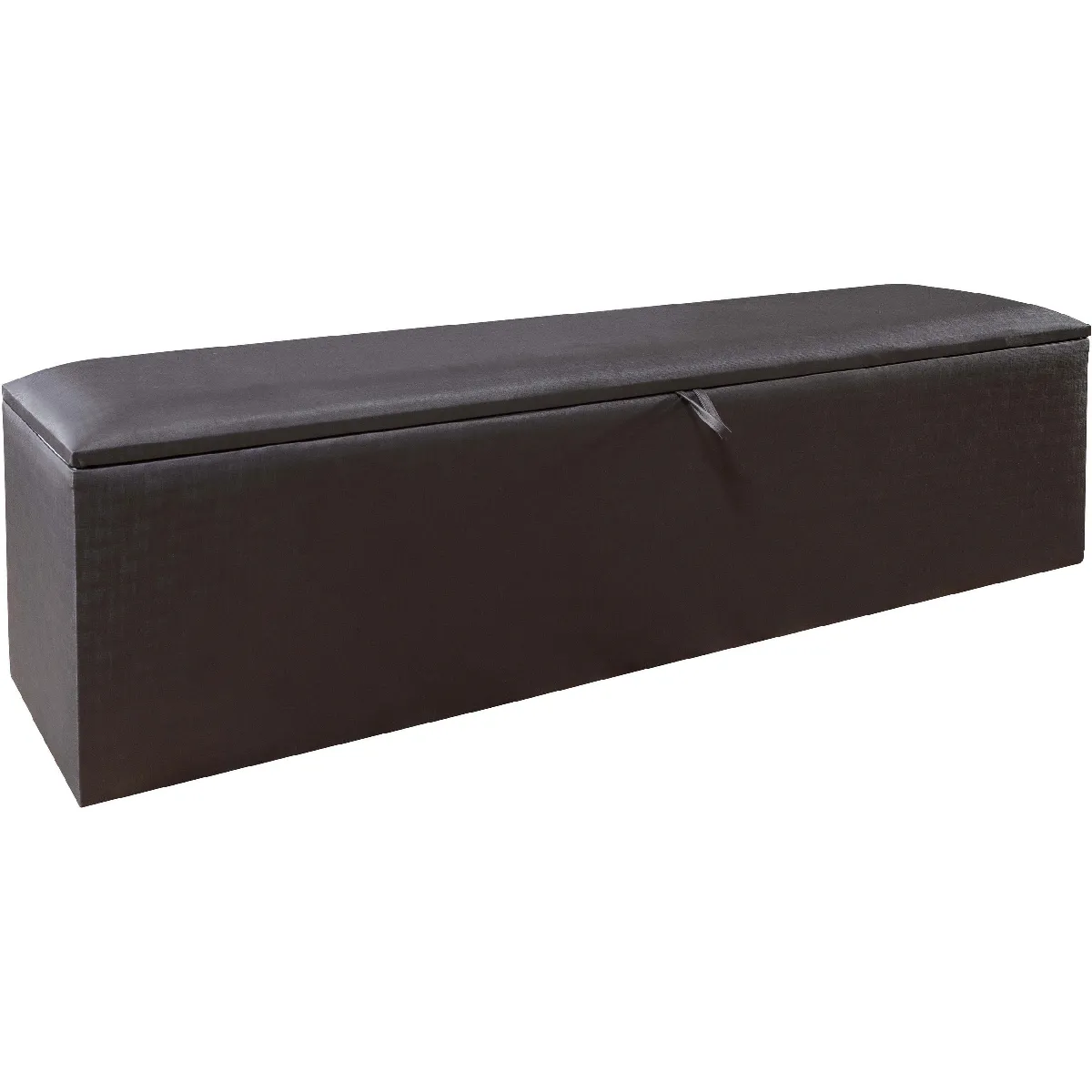 Banc bout de lit coffre avec rangement coloris anthracite design en pvc L. 170 x P. 41 x H. 45 cm collection BARCELONA