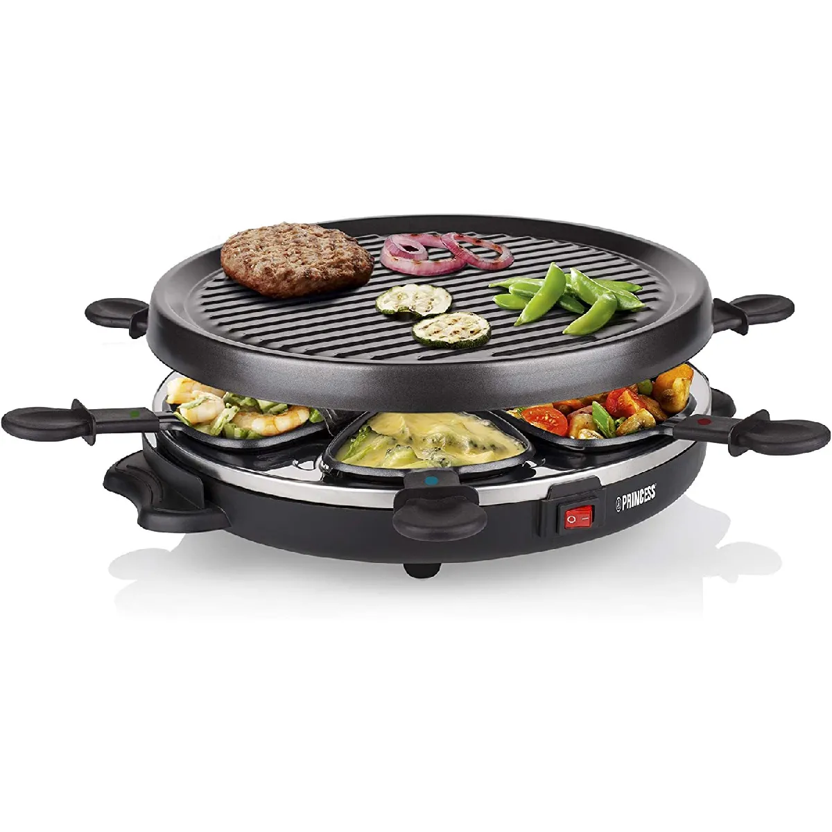 appareil à Raclette avec pierre à cuire pour 2 à 4 personnes 800W noir