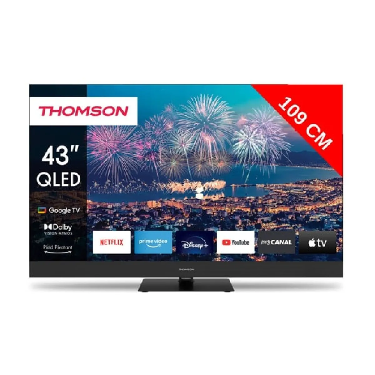 TV QLED 4K 109 cm 43QG6C14 QLED Google TV avec barre de son