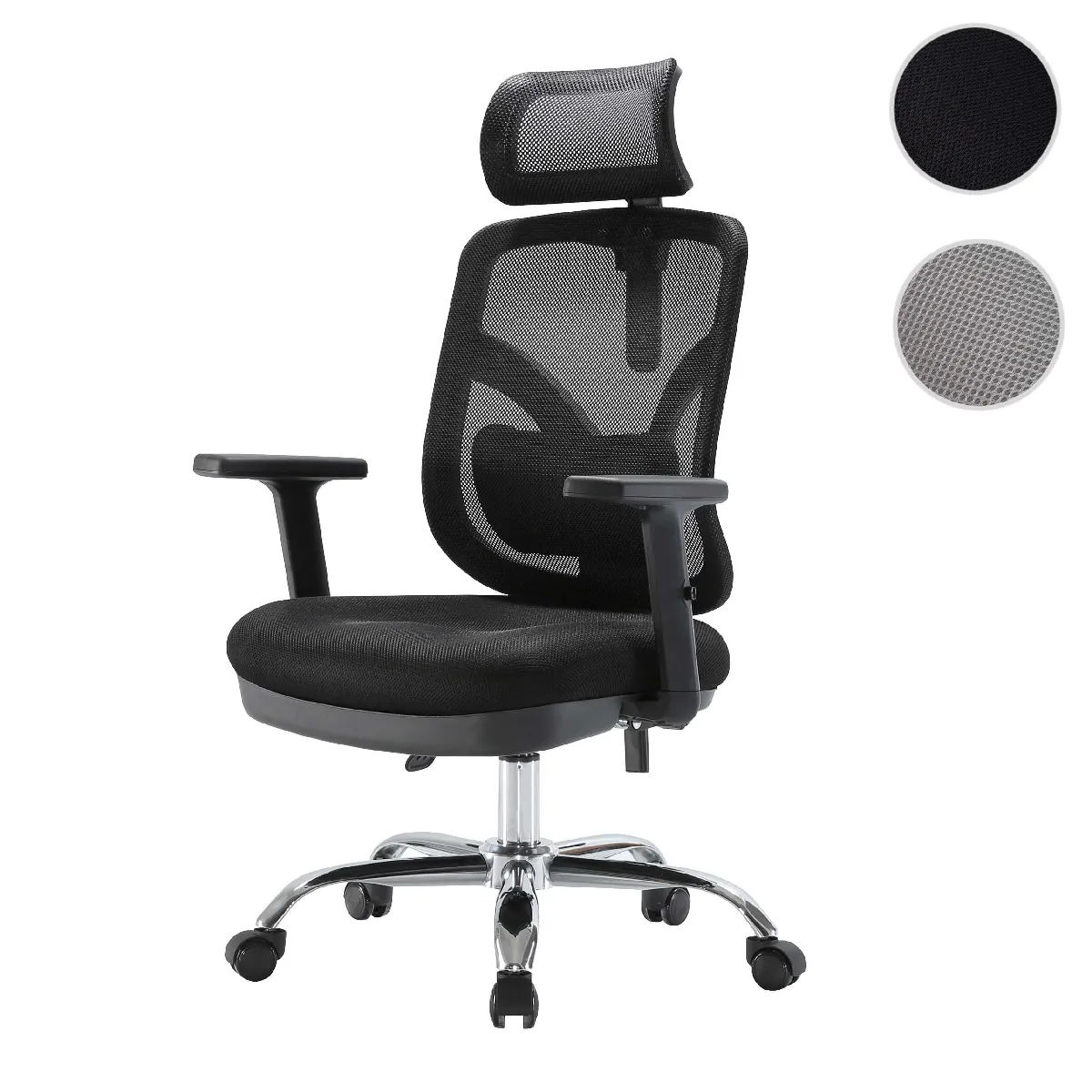 SIHOO chaise de bureau chaise de bureau, ergonomique, soutien lombaire réglable et accoudoir ~ noir