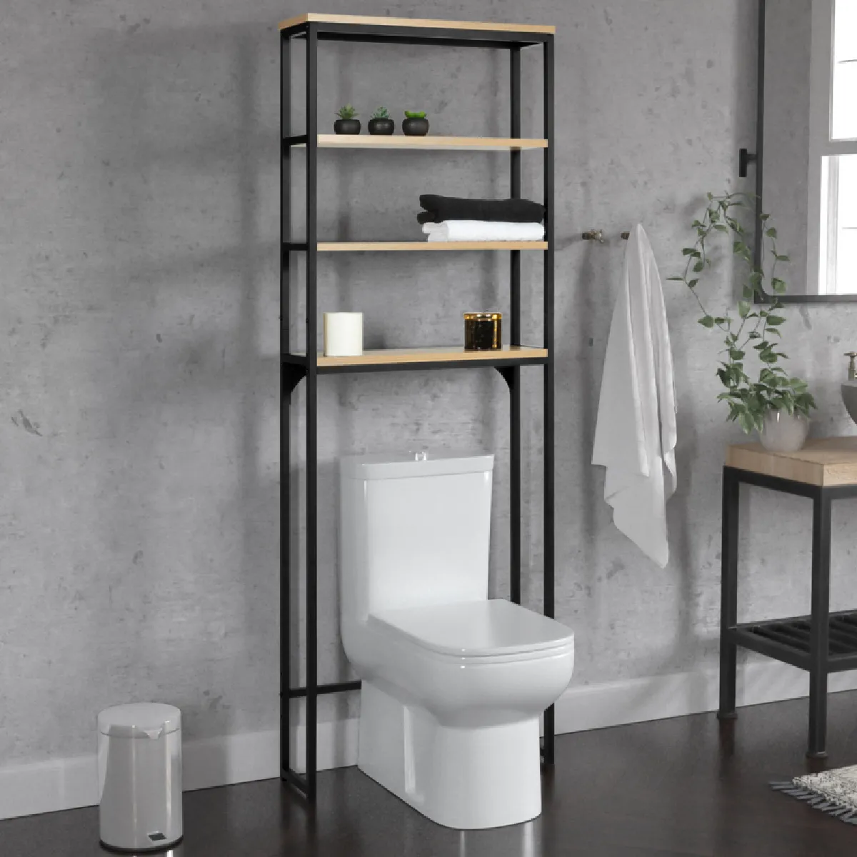 Meuble étagère dessus WC 4 étagères DETROIT design