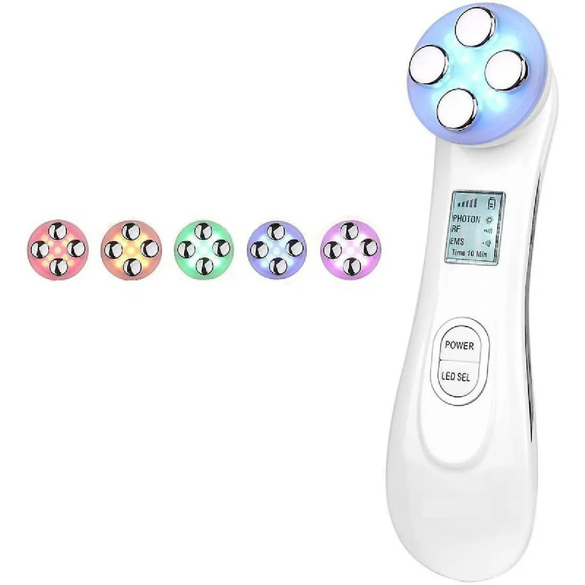 Appareil de levage facial, lumière LED anti-rides anti-vieillissement de la peau massage 5 en 1 RF EMS appareil de beauté