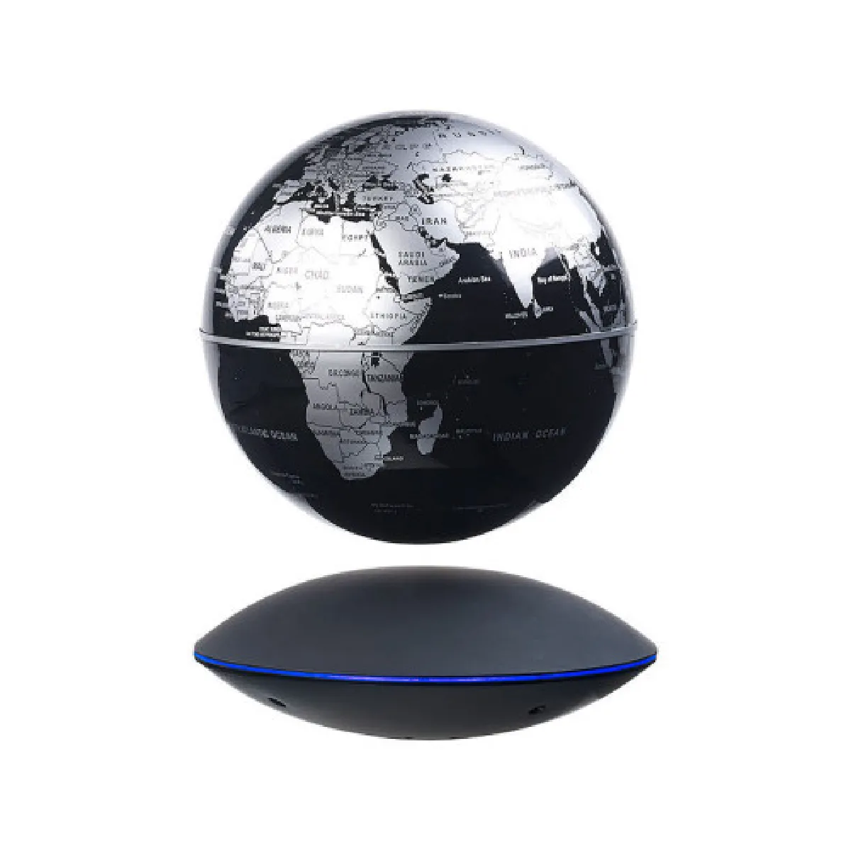 Globe noir-argent en lévitation GEOLITE