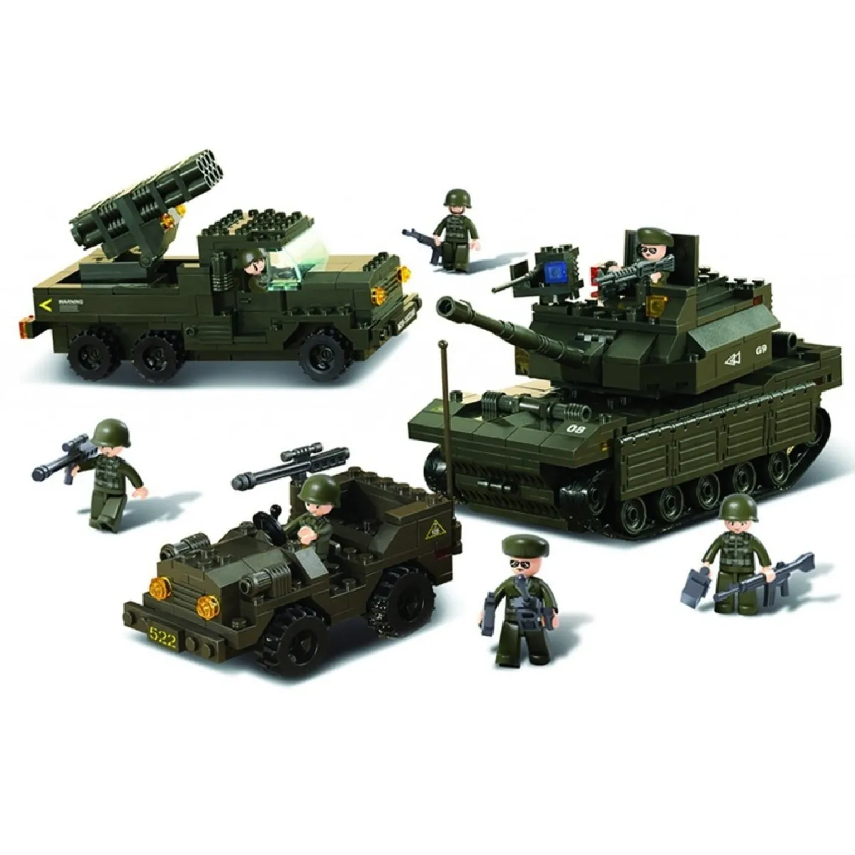 Jeu de construction SLUBAN Elements Army Series Assortiment armée