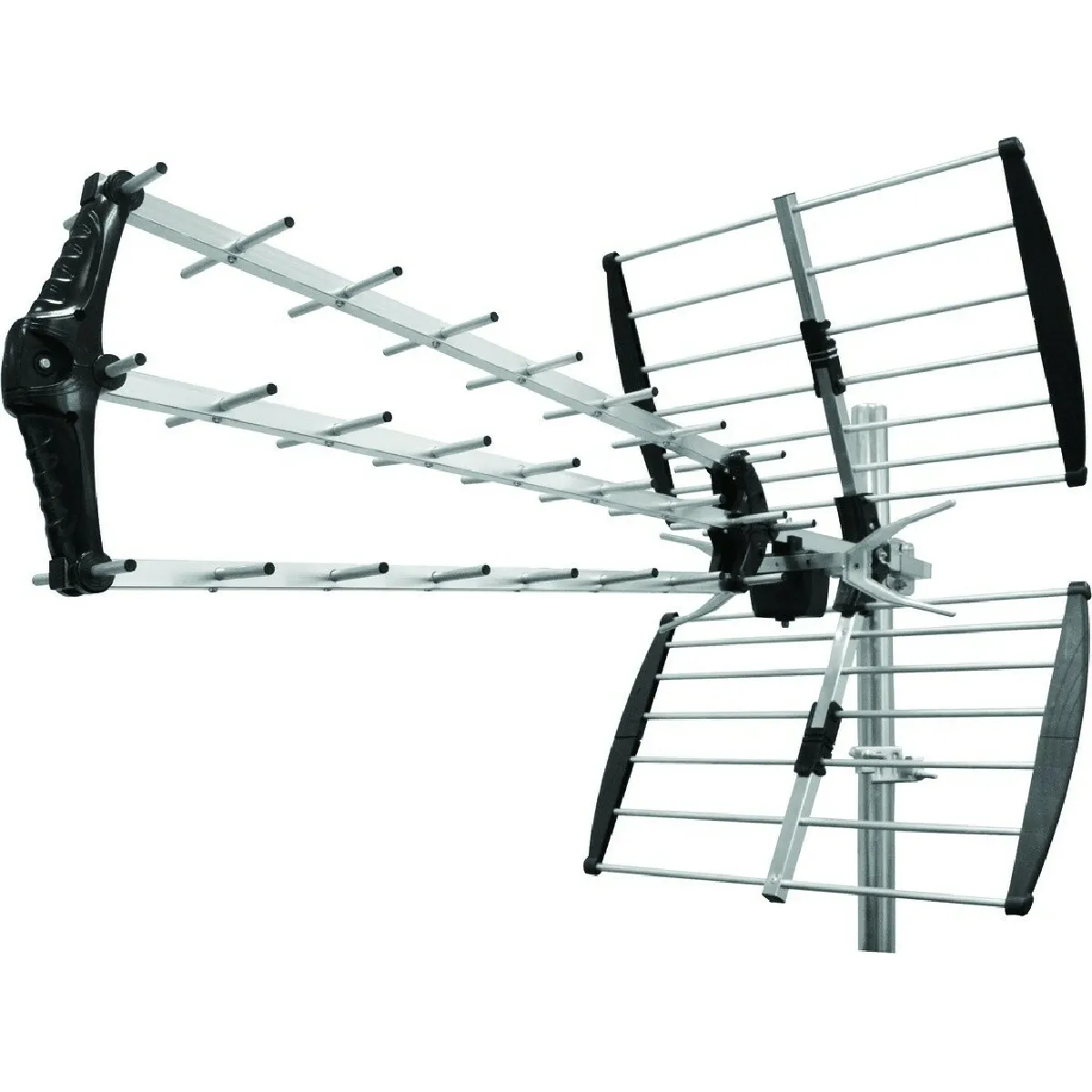 Antenne d'extérieur Trinappe: Réception TNT à 470 MHz, 18 dB, Canaux 21-69, 105 cm de longueur avec un filtre de 4- 5G intégré