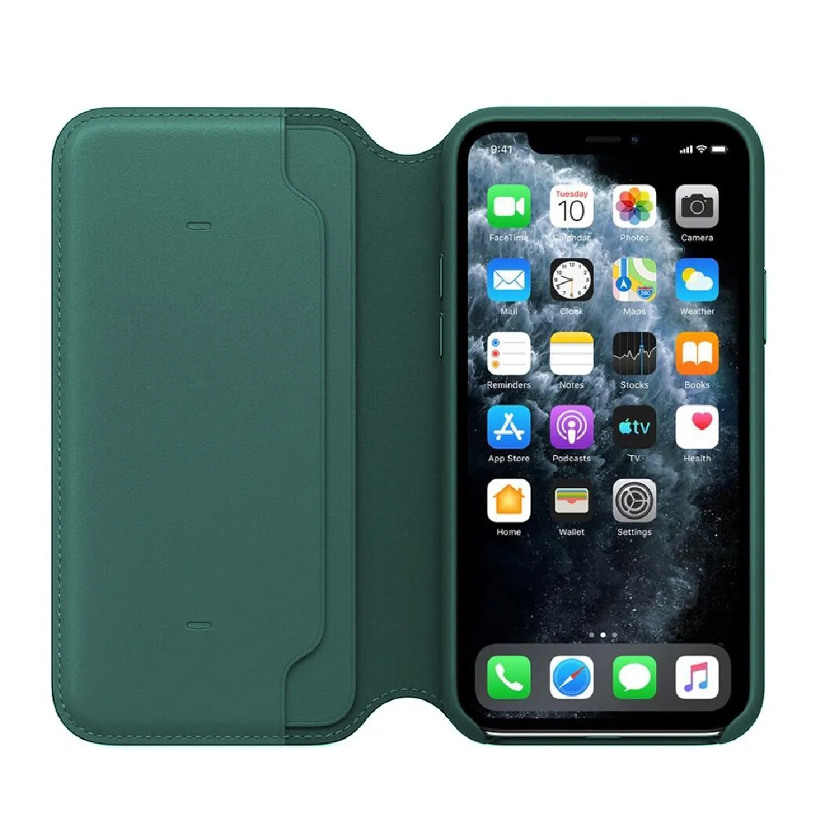 Flip mignon frais pratique Porte-monnaie en cuir cas pour l'iPhone 11 Pro Max 6.5in armée verte