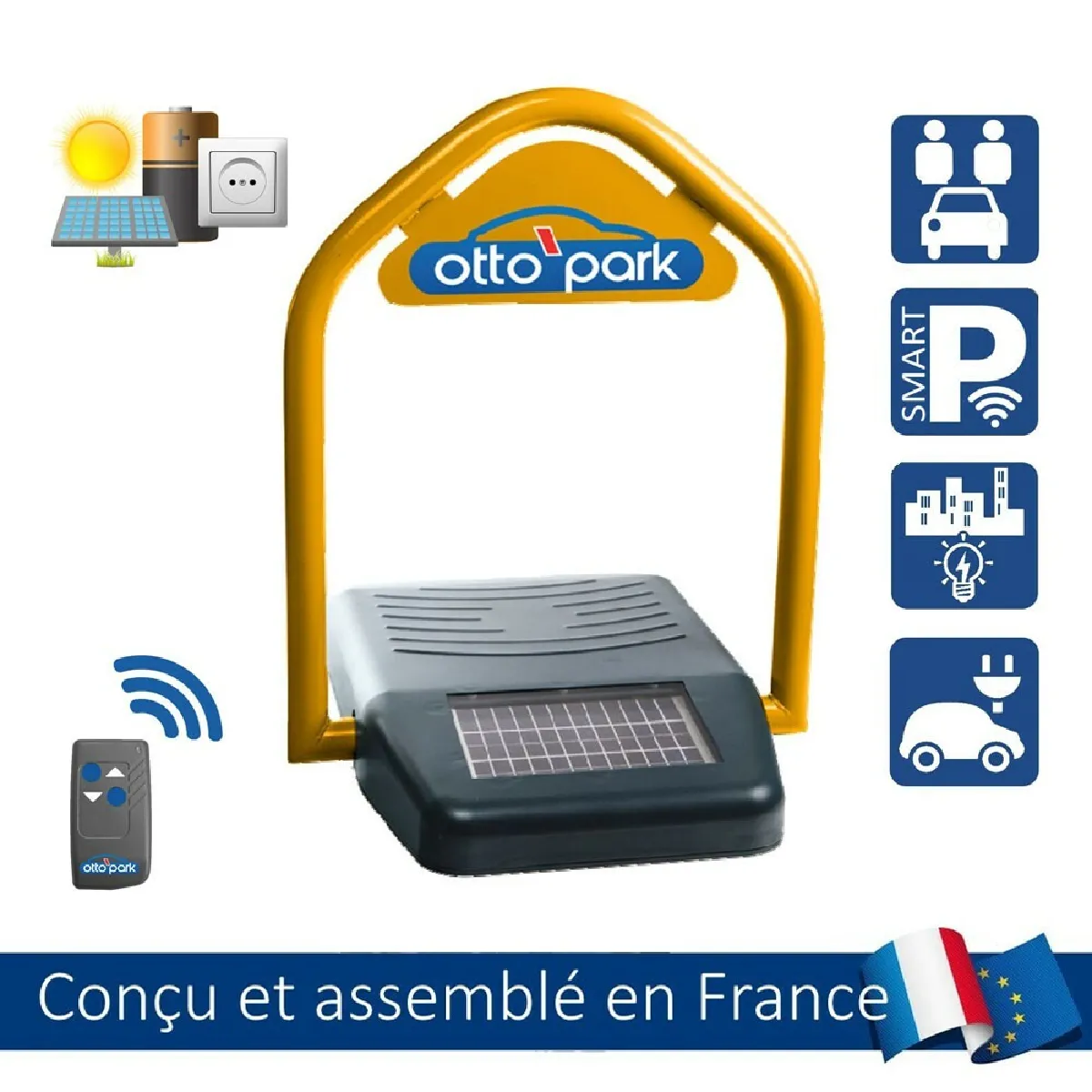 Arceau Réservation Parking Stationnement à Energie Solaire Barrière Autonome + Télécommande - pour Accès Privatifs