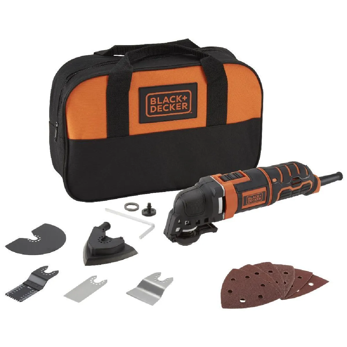 Black+Decker Outil oscillatoire 300 W + 13 accessoires sac à outils MT300SA2