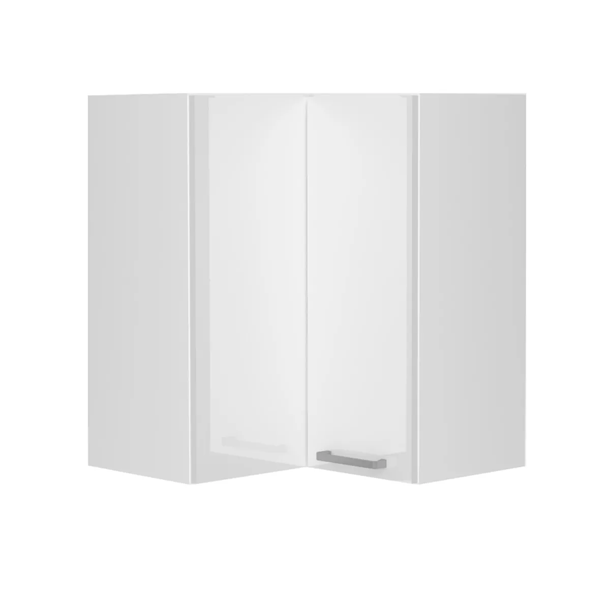 Meuble d'angle haut de cuisine avec 1 porte coloris blanc - longueur 60 x profondeur 60 x hauteur 72 cm