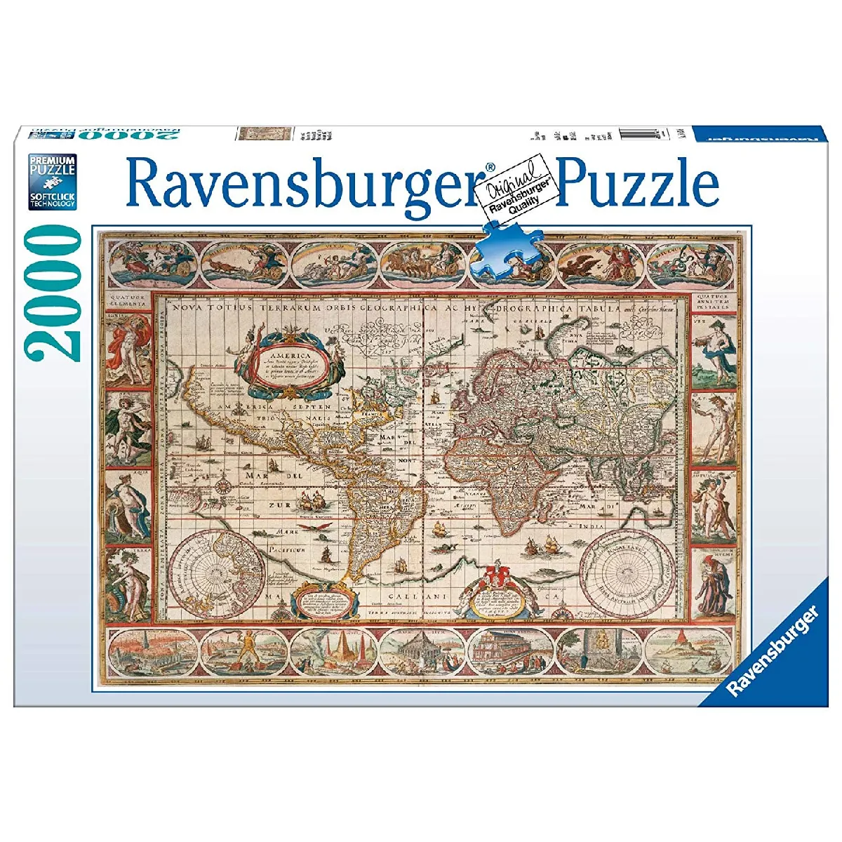 Ravensburger- Puzzle Mappemonde 1650 2000 pièces, 16633