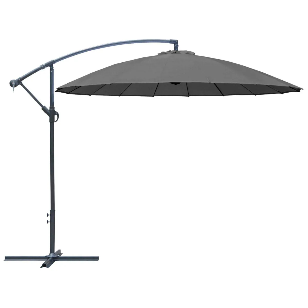 Parasol déporté en aluminium et fibre de verre 3m Pagode gris.