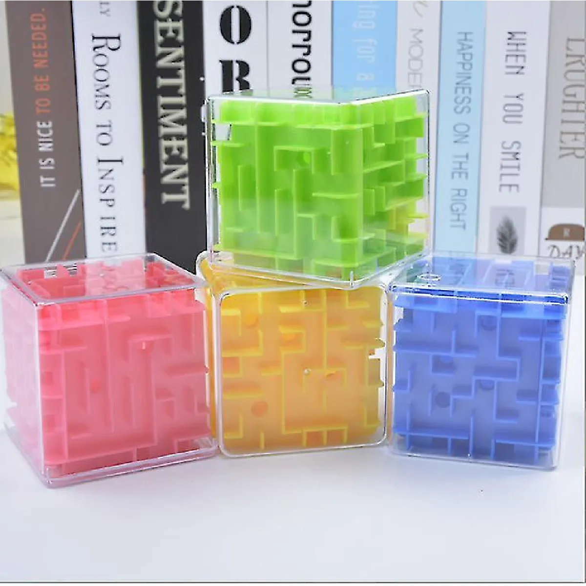 Cube magique labyrinthe 3D, puzzle transparent à six faces, jeu de boule roulante