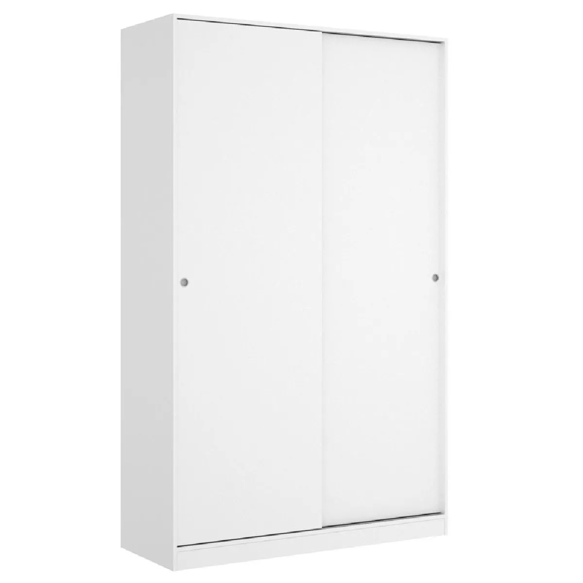 Armoire à portes coulissantes coloris blanc brillant - Longueur 120 x Profondeur 50 x Hauteur 204 cm