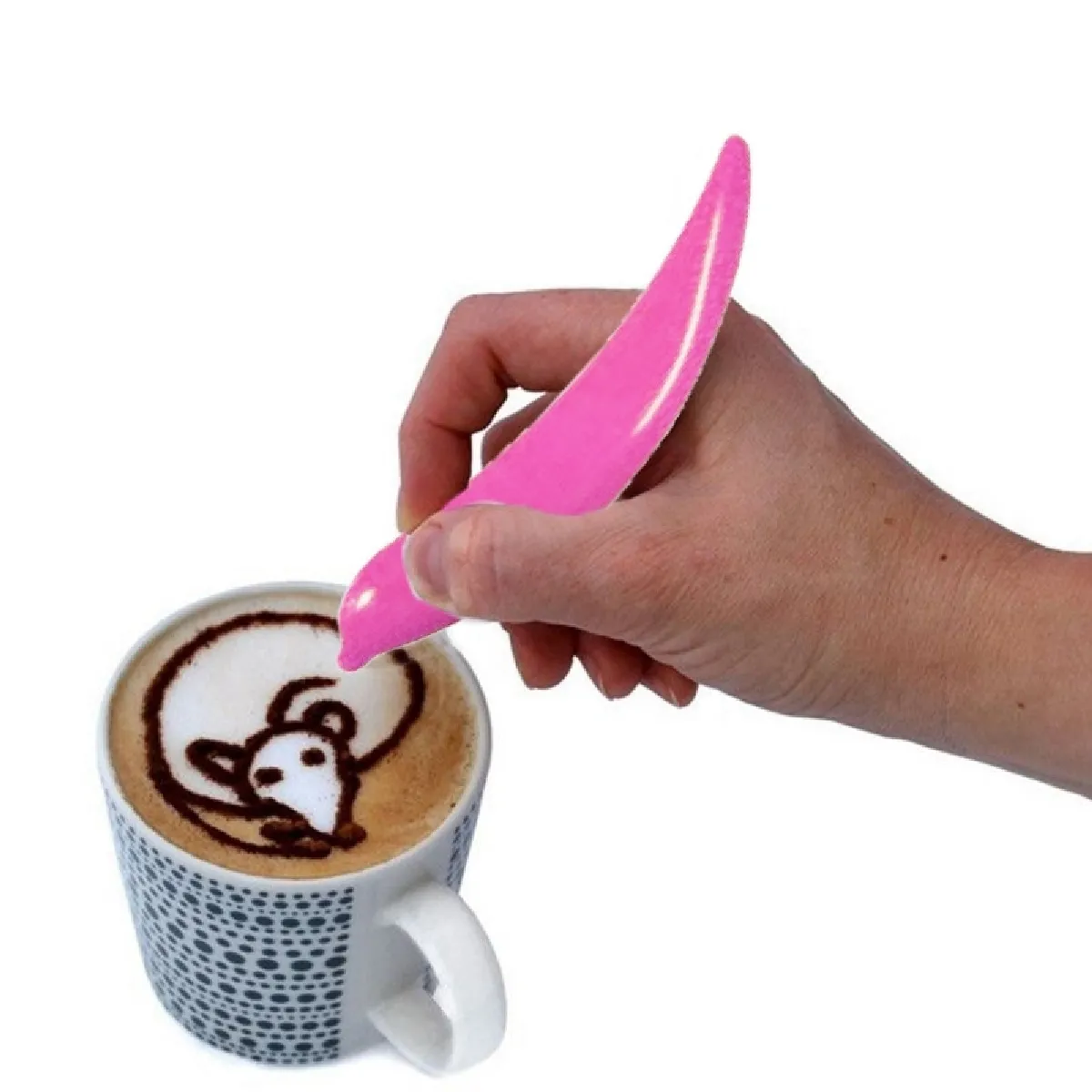 Nouveau stylo électrique Latte Art pour de gâteau de café de décoration de d'épice de sculpture de cuisson outils de pâtisserie pourpre