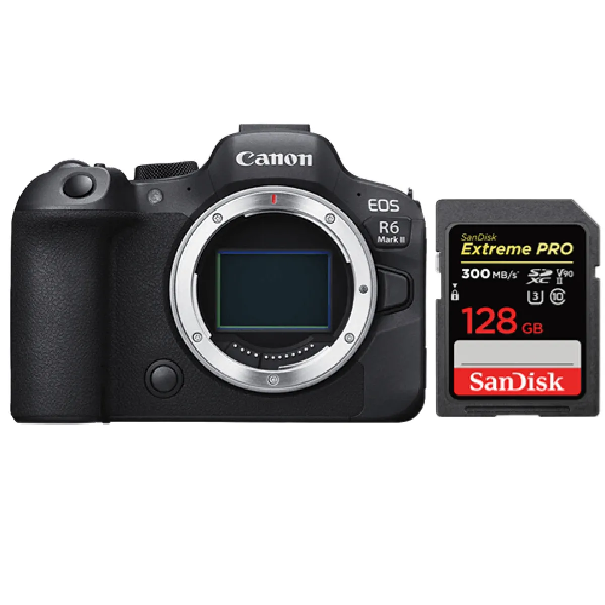 Appareil photo Canon R6 II+SanDisk 128 Go Extreme Pro SDXC UHS-II U3 300 Mo/s