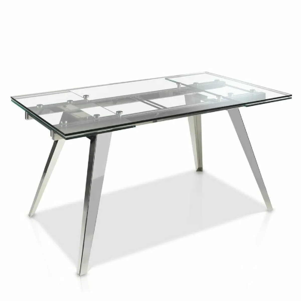 Table manger extensible en verre trempé