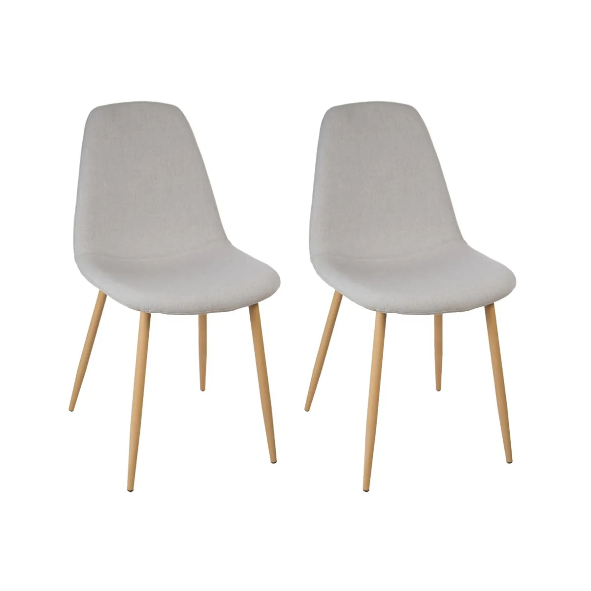 Lot de 2 chaises Roka Pastel Scandi - Gris clair - Atmosphera