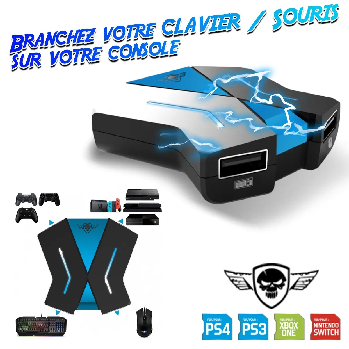 Convertisseur Clavier / Souris pour PS4, XBOX ONE et Nintendo SWITCH