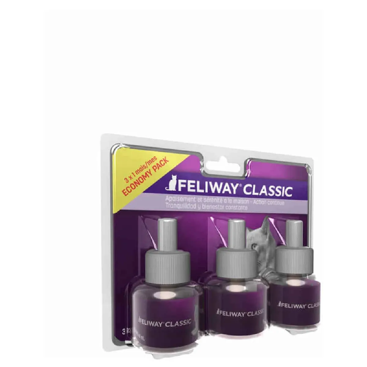 Feliway Classic - Lot Recharge 30J pour le Stress du Chat - 3x48ml