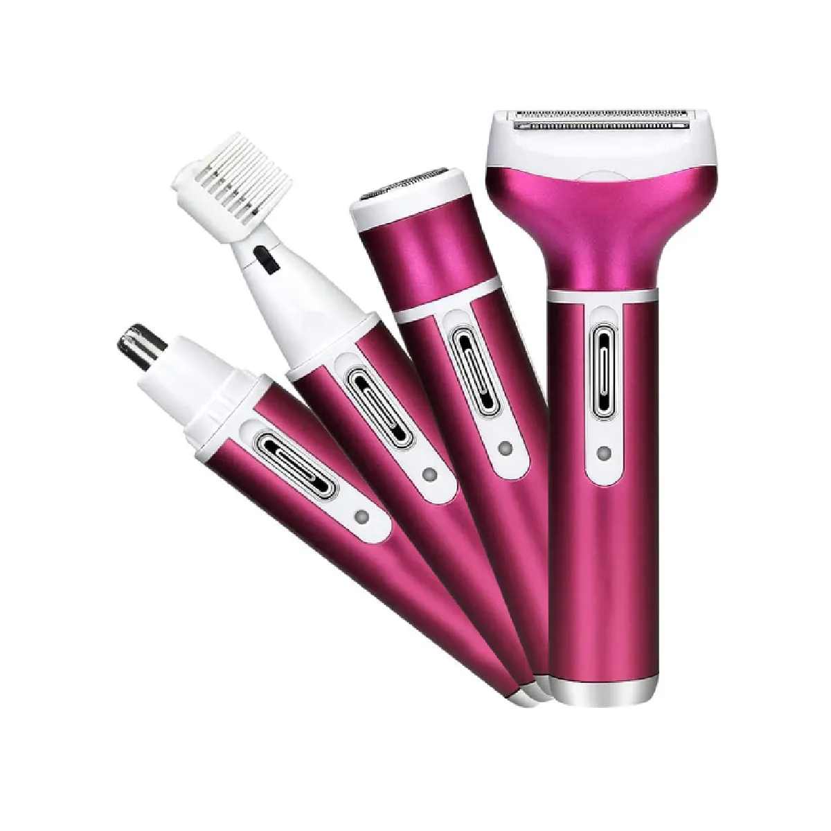 Tondeuse Bikini Femme, Rasoir Électrique Femme 4 en 1, Épilateur Rechargeable Lady Hair Rasoir Indolore, Rose