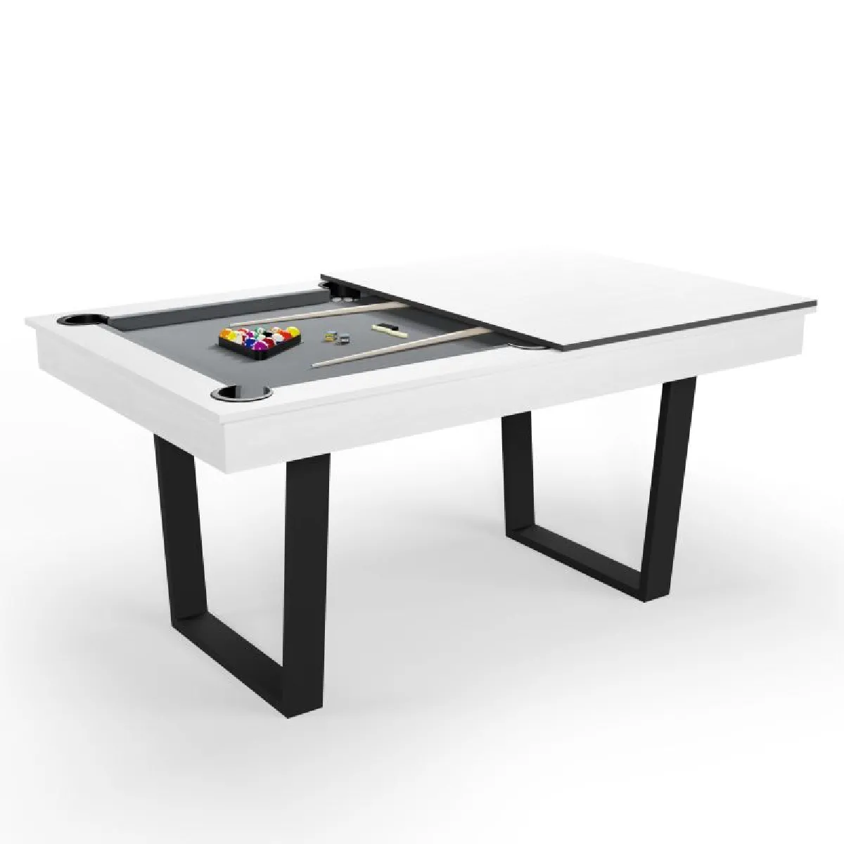 Billard Américain Convertible en Table à manger 6/8 personnes 206 x 116 x 82 Cm - Horizon