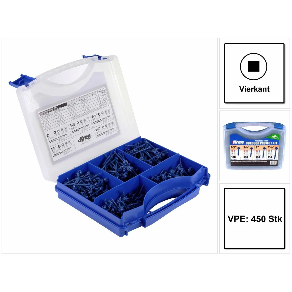 Kreg SK03B Pocket-Hole Assortiment de vis - 450 pièces