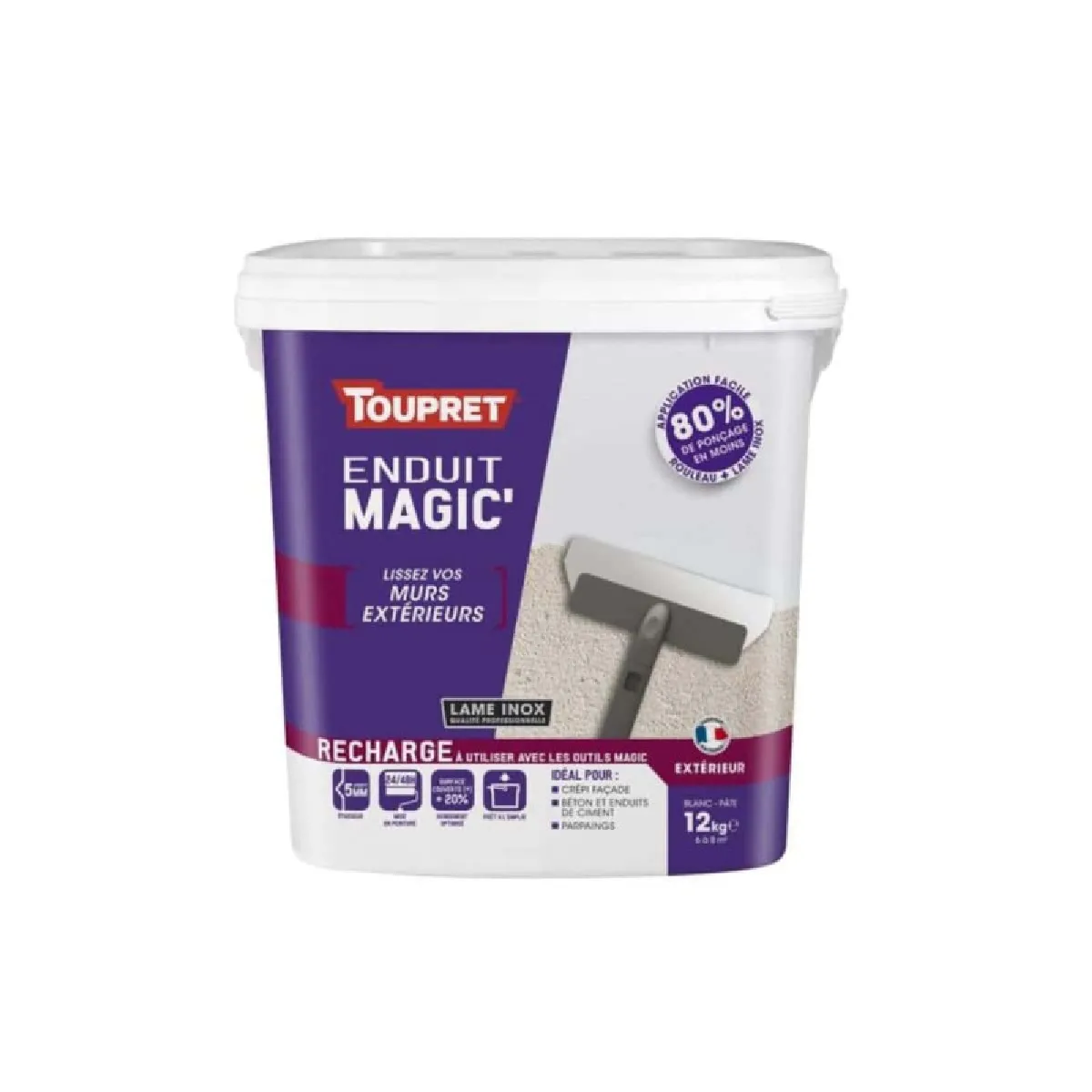 Recharge Enduit Magic Mur TOUPRET Pate Allégée 12Kg - MAGG12