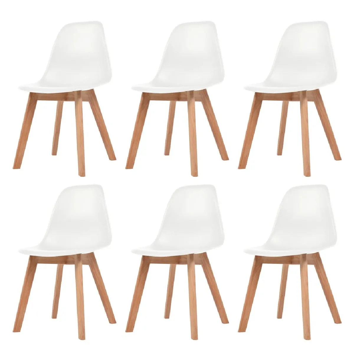 Lot de 6 Chaises à manger,Chaise pour cuisine Blanc Plastique -MN82941