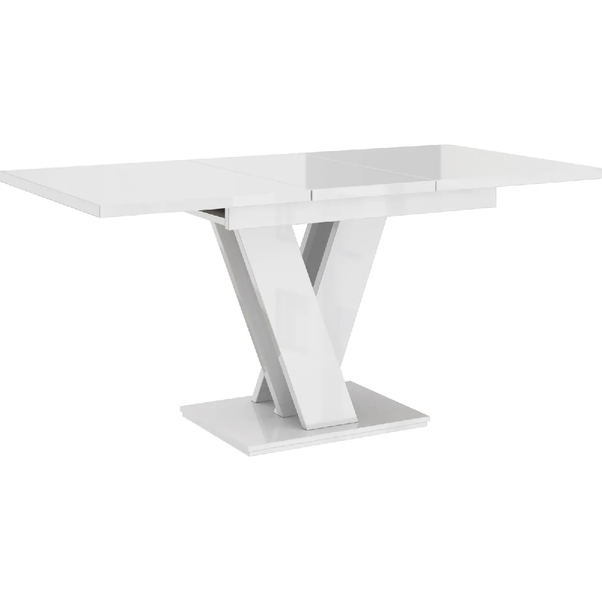 TABLE A MANGER EXTENSIBLE MASSI - BLANC LAQUE 120-160 CM