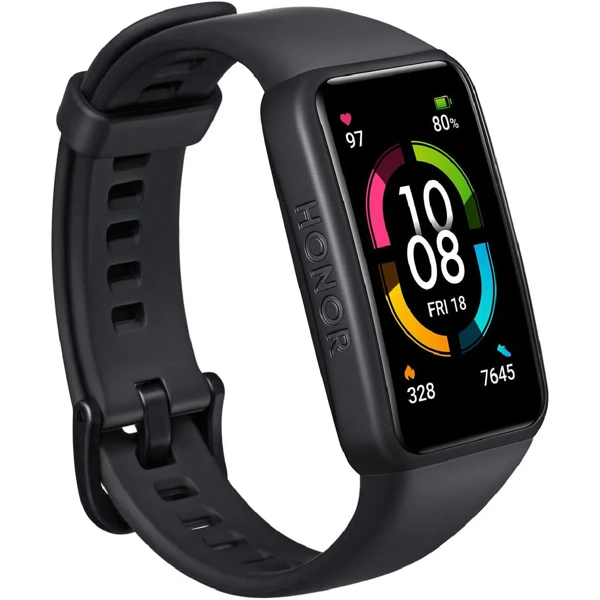 Honor Bande 6 Montre Connectée Sport Unisexe 1.47" AMOLED Smartwatch avec SpO2 Fréquence Cardiaque Sommeil IP 68 Compatible avec Android iOS(noir)