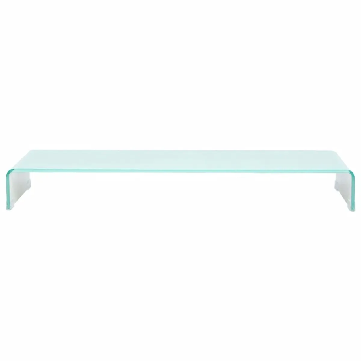 Meuble télé buffet tv télévision design pratique support pour moniteur 100 cm verre blanc 2502222