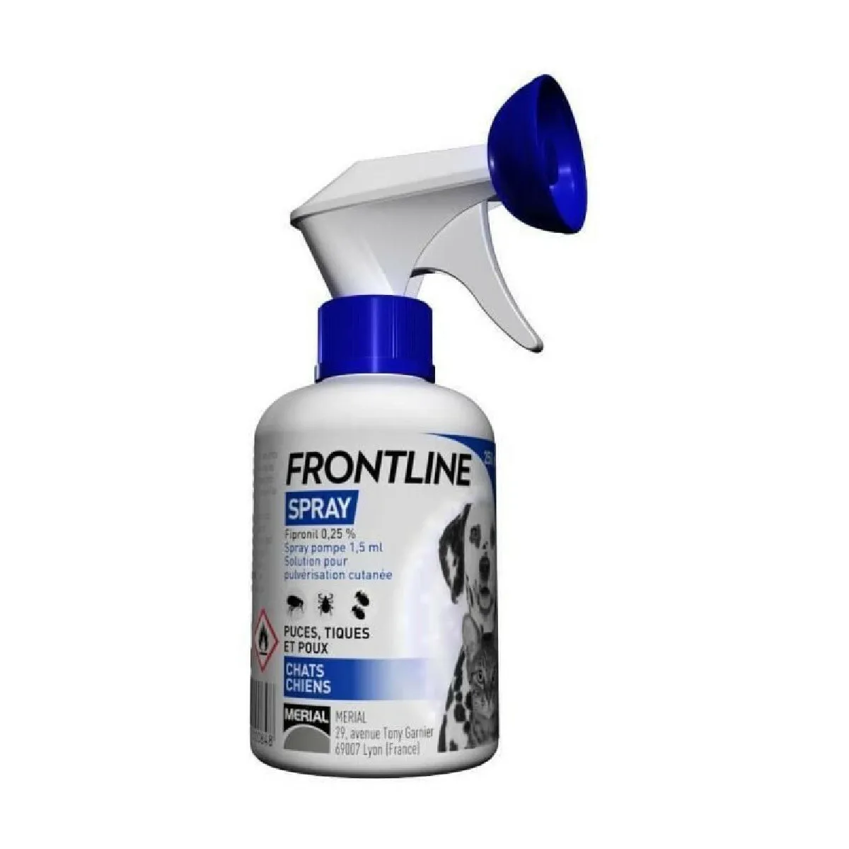 FRONTLINE Spray - Anti-puces et anti-tiques pour chien et chat - 250 ml