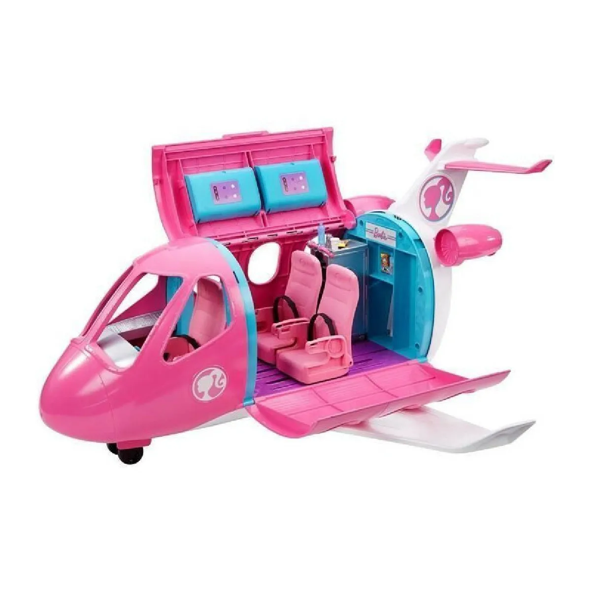 BARBIE L'Avion de Reve avec mobilier, rangements et accessoires - 58 cm