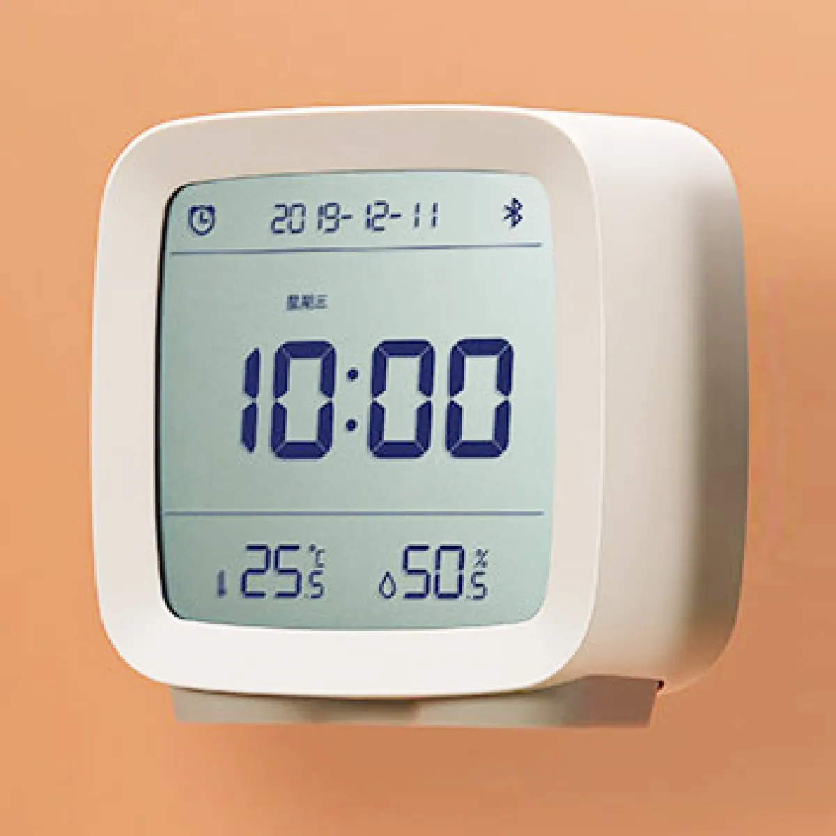 Réveil Bluetooth Thermomètre numérique Surveillance de la température et de l'humidité Horloge lumineuse 3 en 1 Enfant Bébé - Télécommande intelligente (beige 80,3 x 41 x 83 mm)