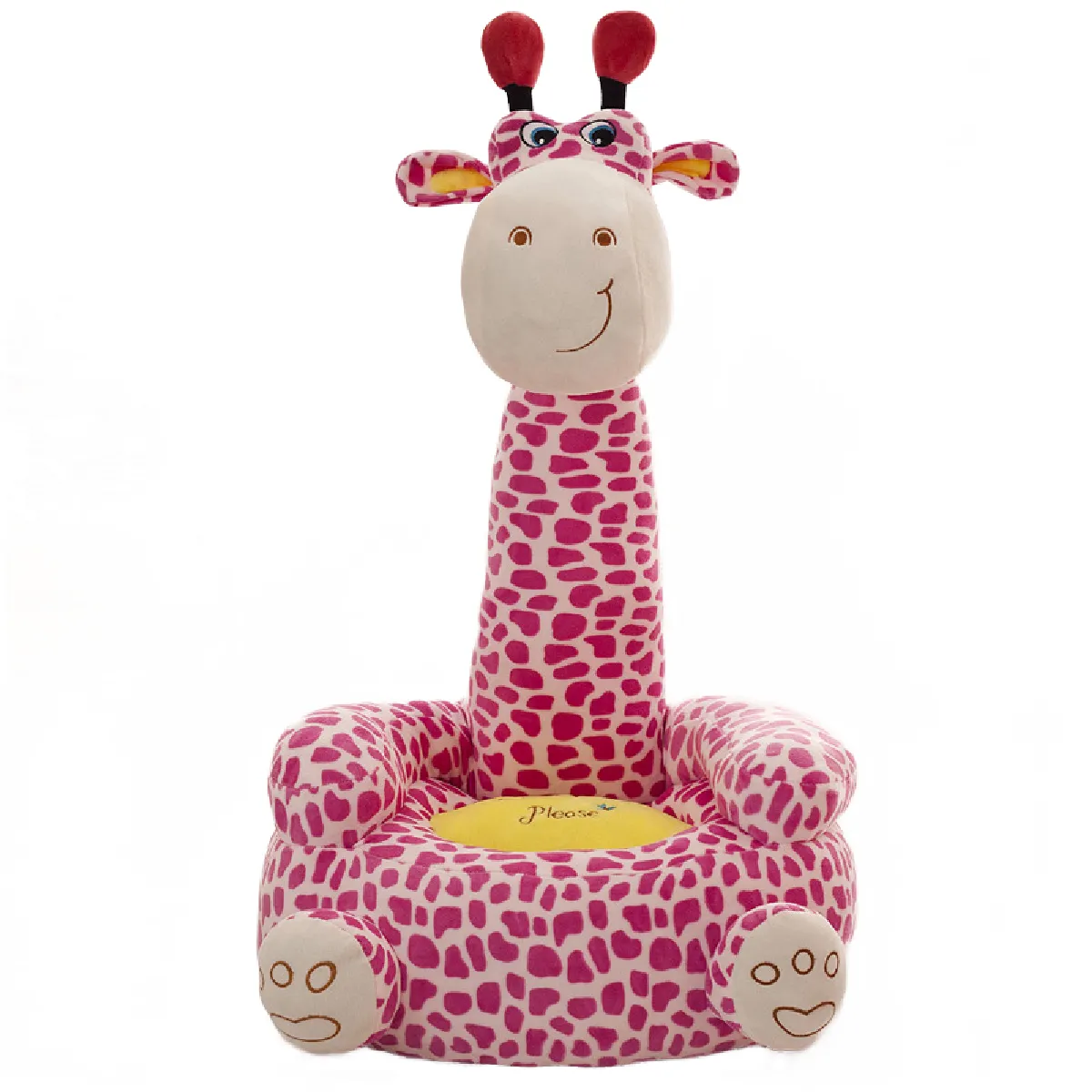 Cartoon siège enfant siège canapé confort coton animal girafe petite grande taille bébé chaise portable cadeau enfant - Peluche (rose)