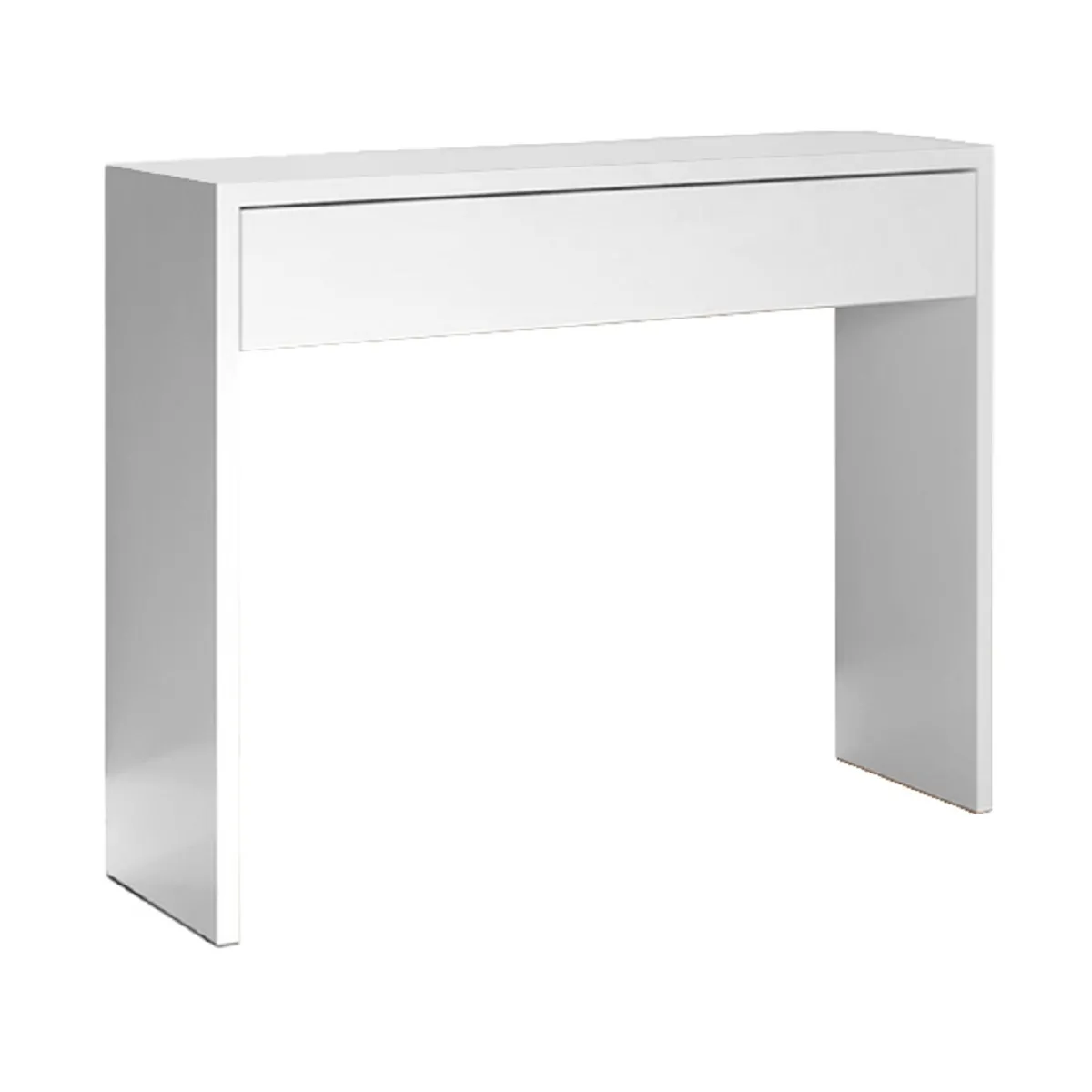 Table console, meuble console avec 1 tiroir coloris blanc - longueur 100 x profondeur 30 x hauteur 76 cm