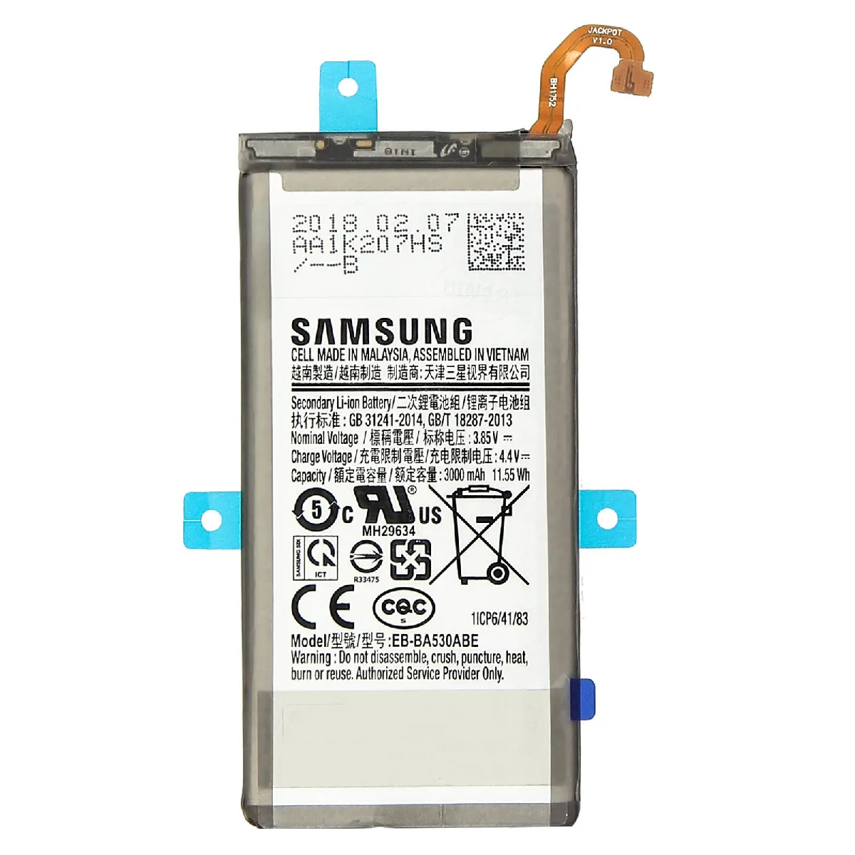 Batterie d'origine Samsung Galaxy A8 2018 (A530) EB-BA530ABE